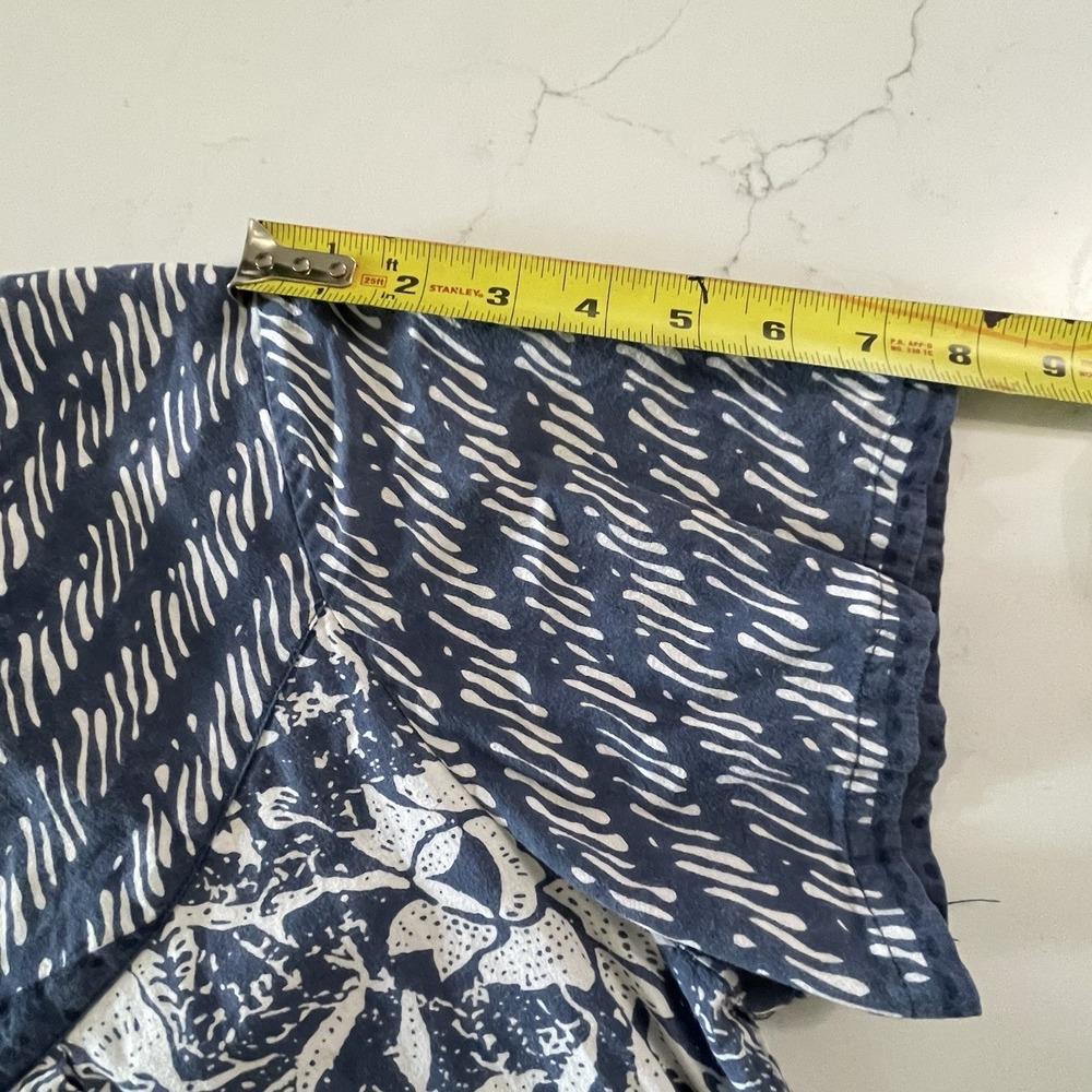 The Vermont Country Store Midi Dress Womens Sz M Blue White Floral India Muumuu - Picture 7 of 10